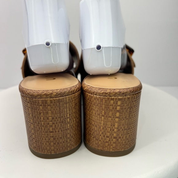 New Unisa Platform Woven Brown Buckle Wedge Sandal Womens Size 11 Shoes Heels - Picture 6 of 10